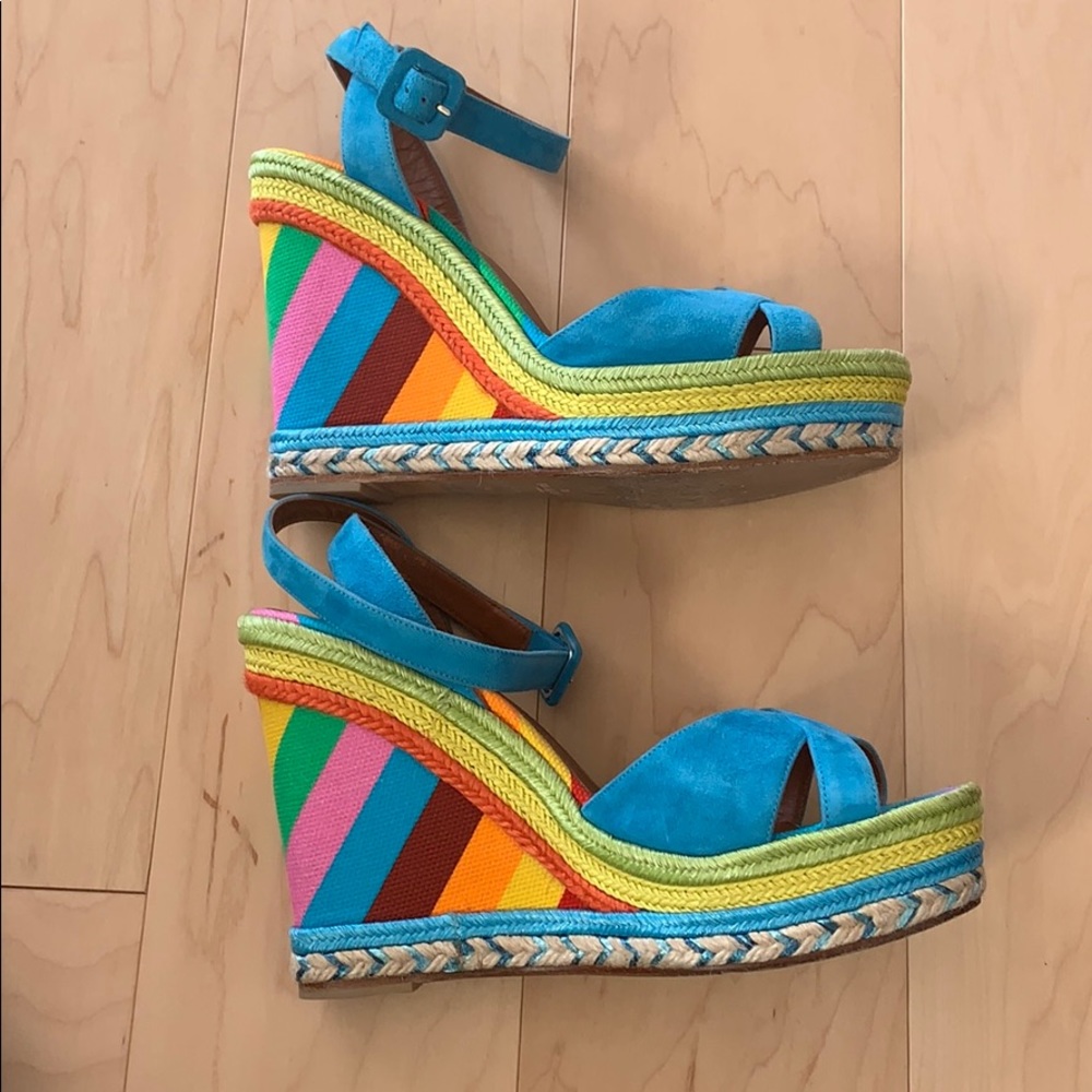 Valentino Rainbow Wedges - Picture 3 of 11